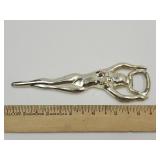 VTG Nude Woman Metal Bottle Opener 6.5"L