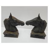 Cast Iron  Horse Head Book Ends 9" high