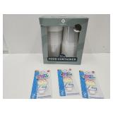 32 Oz Food Containers w Lids& Birthday Candles
