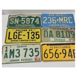 Collection of Vintage Embossed License Plates