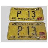 1986 Set WISCONSIN DAIRYLAND License Plates