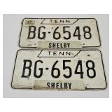 VTG Set  Embossed TENNESSEE License Plates