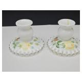 Fenton Silver Crest Candle Holders