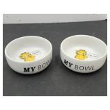 2 Garfield Bowls 4 1/2"W