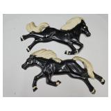 Large VTG Metal Horses Wall Decor Up To 17" L