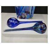 2 Aqua  Art Glass  Plant Waterers