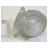 Large Tom St Clair Glass Elephant 8" Long