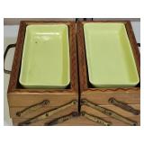 VTG Kebow  Box with Pottery Trays 9 x 4" h Closed