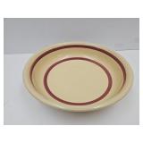 Watt 13" Yellow Ware Bowl w Red Stripes