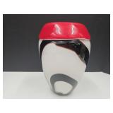 Art Glass Red, White and Black Vase