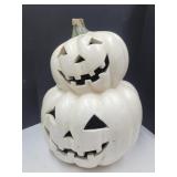 LG  22" h 2 Tier Halloween Fall Pottery Pumpkin