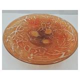 Large 14" Art Glass Orange Bowl