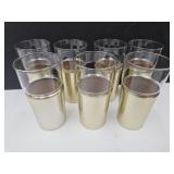 Set of 7 Hellerware Gold Aluminum & Cork Glasses