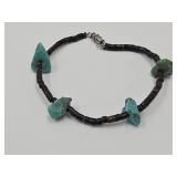 Turquoise Stones w Earthy Bohemian Style Bracelet