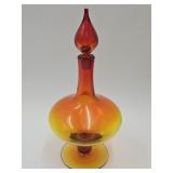 Blenko Amberina Glasss Decanter 17" high