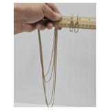 Gold Tone Multi Strand Chain & Dangle Earrings
