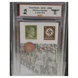 German WWII Stamps & Bronze Coins Set