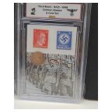 German WWII Stamps & Bronze Coins Set
