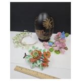 Home Decor Egg on Stand 12" h  & Glass Wall Art