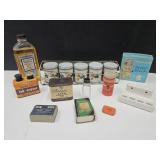 Tins W Holder, Porcelain Toothpaste Holder, ADV