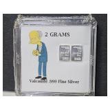 Simpsons 2 Grams .999 Valcambi Silver