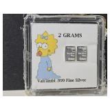 Simpsons 2 Grams .999 Valcambi Silver