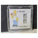 Simpsons 2 Grams .999  Valcambi Silver