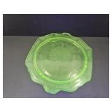 Uranium Glass Footed Party Dish 11 1/4"w