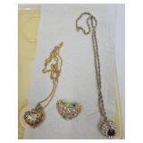 Jewelry J Rivers Necklace, Brooch, 14KGF Chain