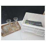 Scissor Lid Storage Tote W Books & Glassware