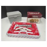 Recipe Boxes, Recipes & Peppermint Tin