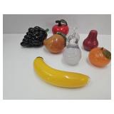 Glass Fruit, Pear & Apple Paperweights +