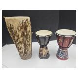 3 Tribal, Jamaica Drums Up To 12" H