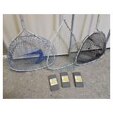 3 Fishing Nets & 3 Small Tackle Case