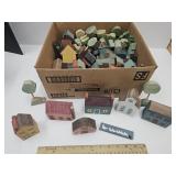Lot Of Painted Wood Houses & Trees