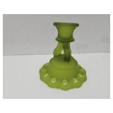 VTG Westmoreland Green Satin Glass Candlestick