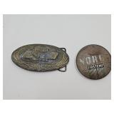 VTG Chevrolet Belt Buckle &  Norge Emblem Badge