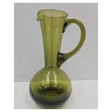VTG Blenko Optic Glass Pitcher 9"H
