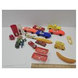 VTG Lot Of Toy Cars, Soldiers + Auburn Rubber +