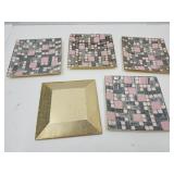 Set of 5  Tile Trivets  6.5" wide