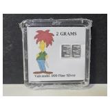 Simpsons 2 Grams .999 Valcambi Silver
