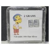 Simpsons 2 Grams .999 Valcambi Silver
