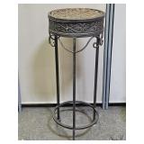 Nice  Plant Stand  Metal & Wicker 11 " high