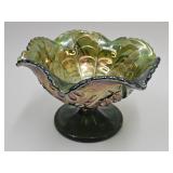 Imperial Carnival Glass Compote  6 3/4" wide
