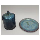 Carnival Glass Candy Dish & Bicentennial Plate