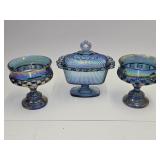 Indiana Carnival Glass Candy Dish &Compotes 5.5"h