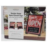 New OPEN CLOSE Double Side Chalkboard Sign