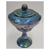 Indiana Carnival Glass Compote 10" h