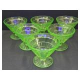 Uranium Glass Sherbets Set of 6