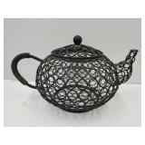 Large Metal Basket Teapot 14.5"L